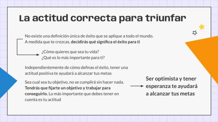 Plantilla de presentación Serie de habilidades para la vida para niños 4: La actitud correcta para alcanzar el éxito