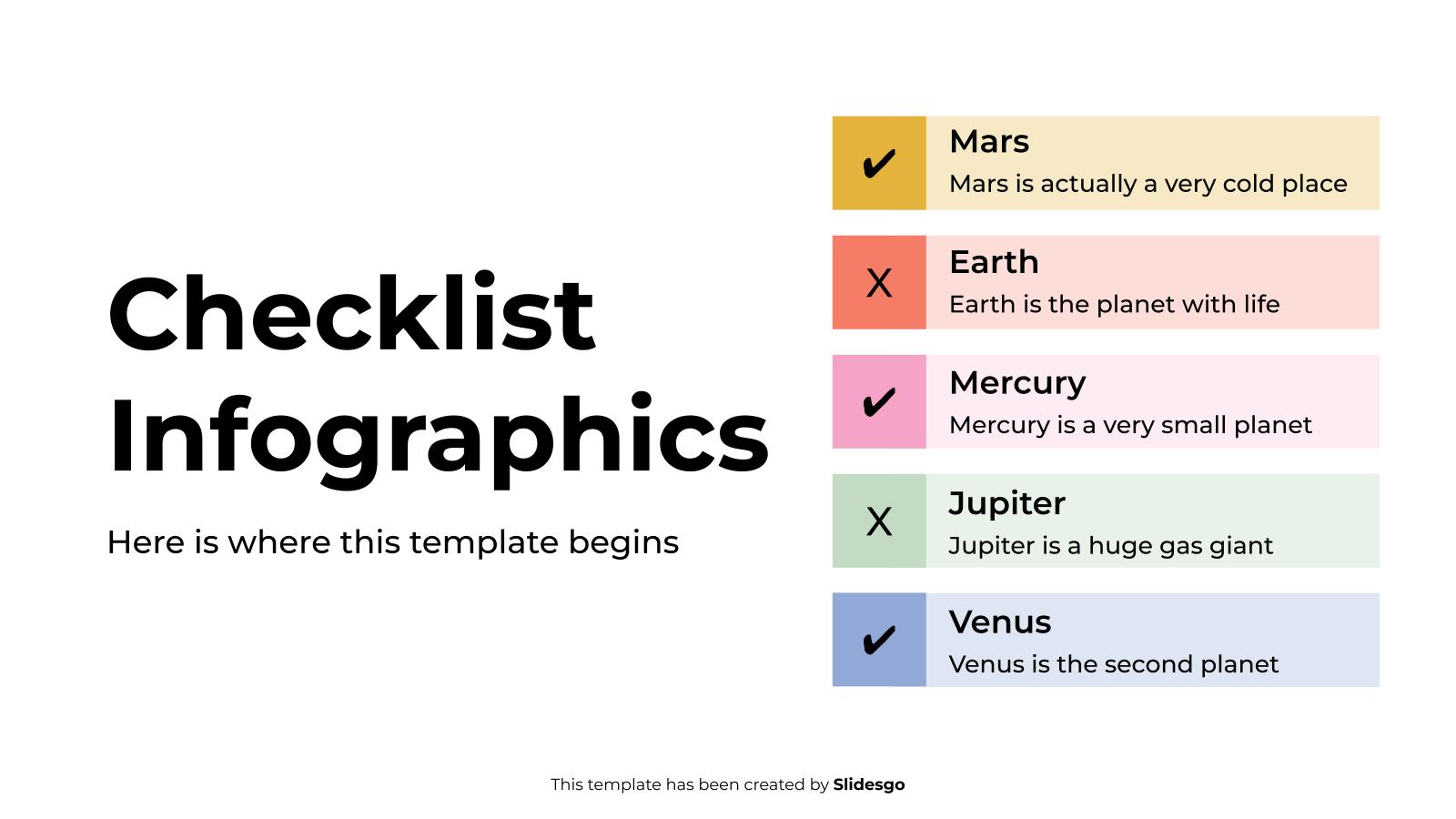 Checklist Infographics presentation template 