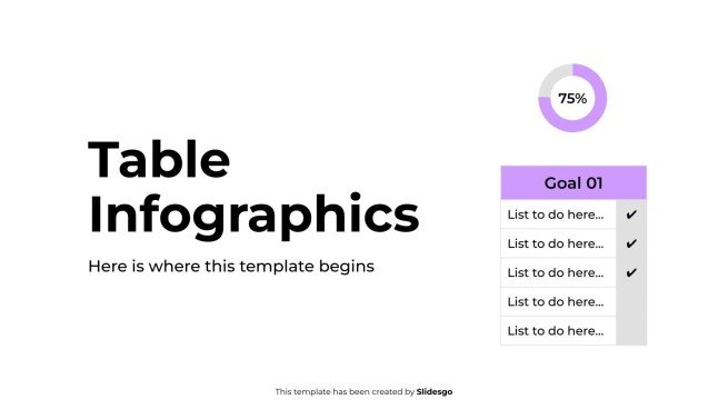 Infographie de tableau Modèles de présentation