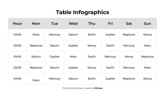 Infographie de tableau Modèles de présentation