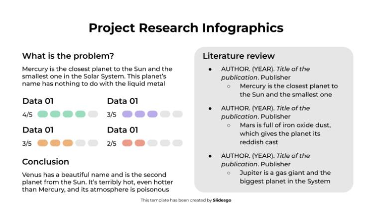 Project Research Infographics presentation template 
