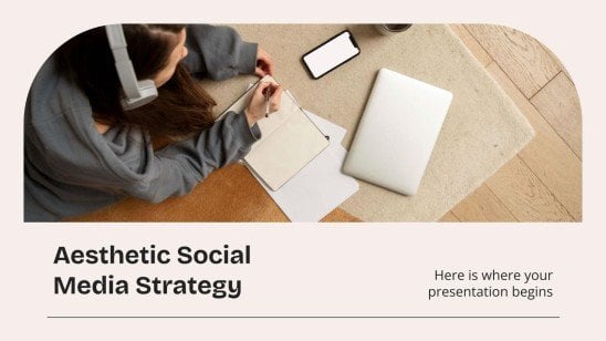 Ästhetische Social-Media-Strategie Präsentationsvorlage