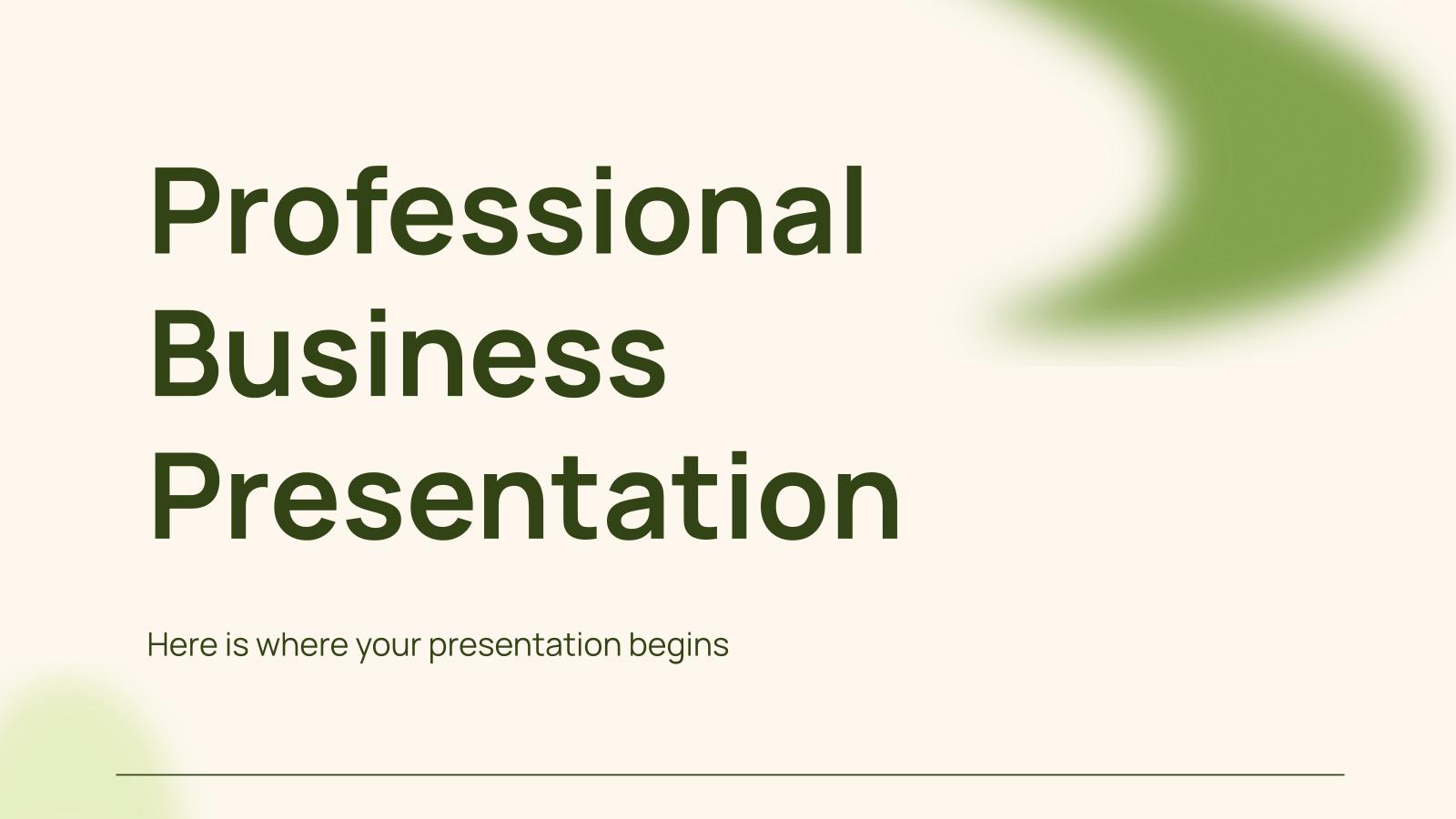 Professional Business Presentation presentation template 