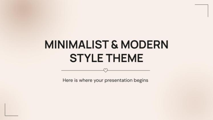 Minimalist & Modern Style Theme presentation template 