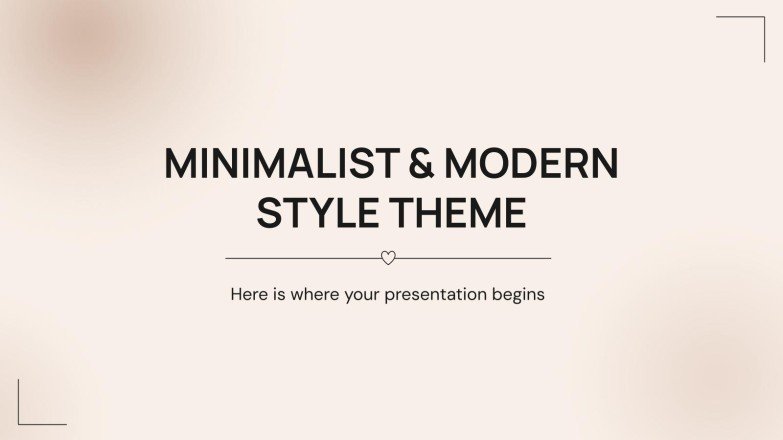 Minimalist & Modern Style Theme presentation template 
