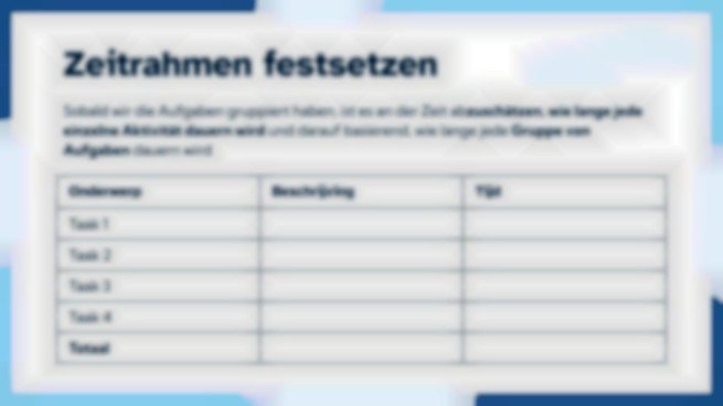 Time-Boxing Schritt für Schritt Präsentationsvorlage