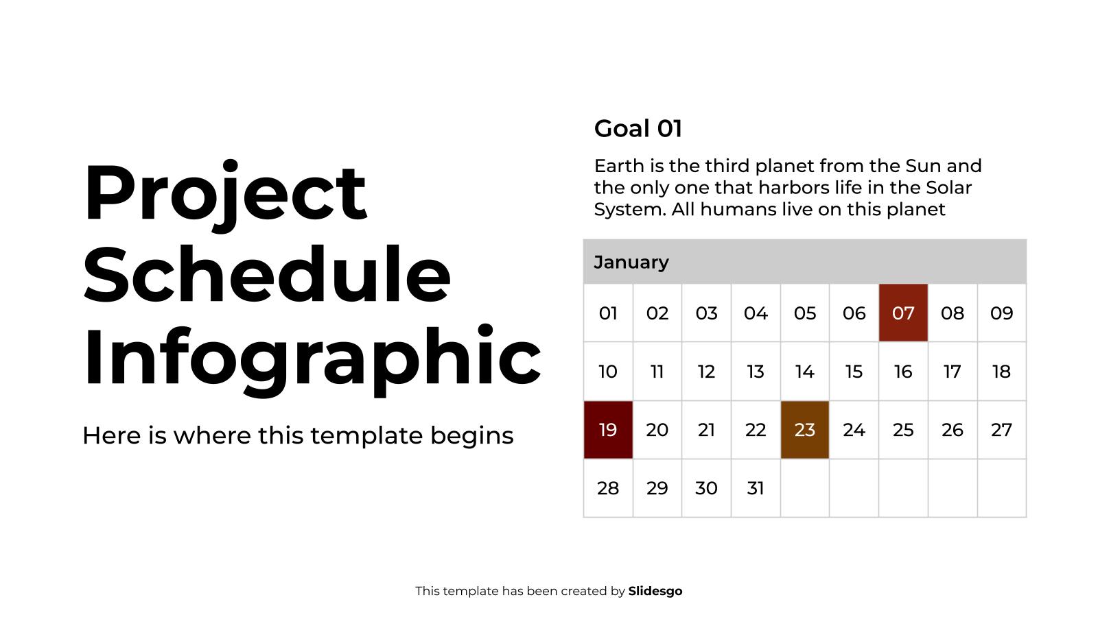 프로젝트 일정 인포그래픽 프레젠테이션 템플릿