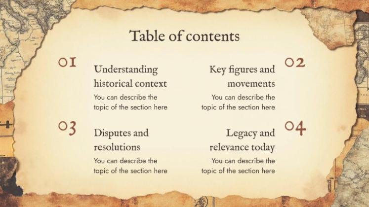 World History Key Moments for High School presentation template 