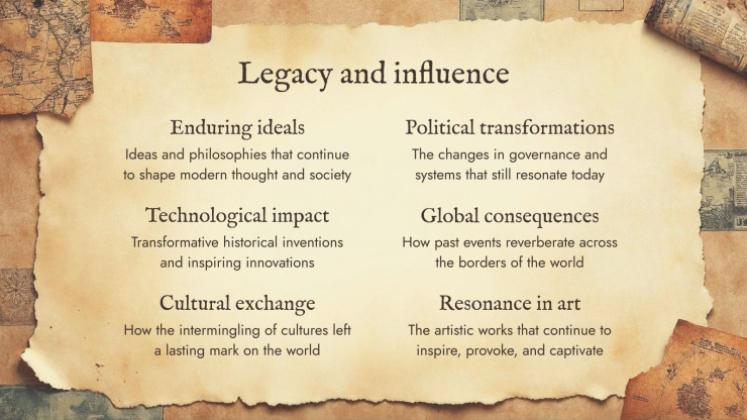 World History Key Moments for High School presentation template 