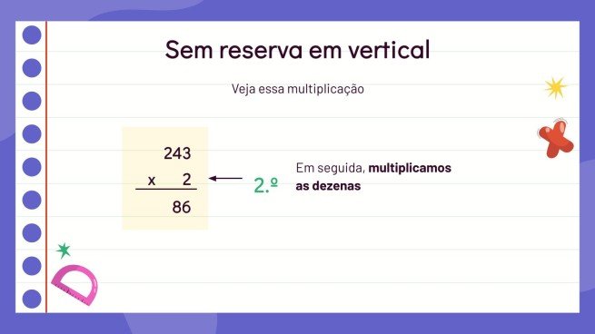 Modelo de apresentação Multiplicação com um fator de vários dígitos