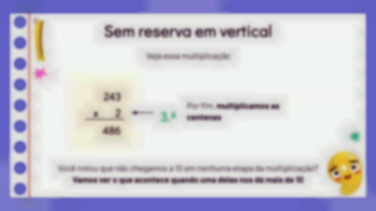 Modelo de apresentação Multiplicação com um fator de vários dígitos