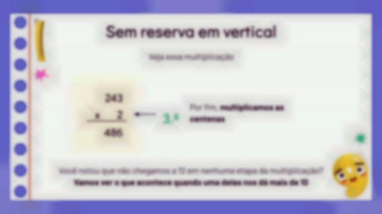 Modelo de apresentação Multiplicação com um fator de vários dígitos