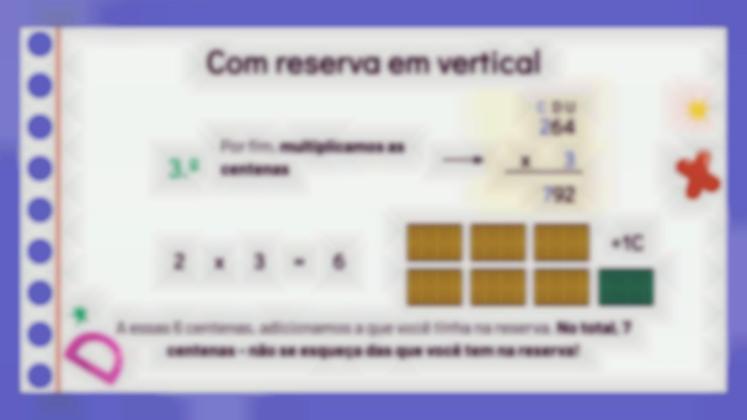 Modelo de apresentação Multiplicação com um fator de vários dígitos