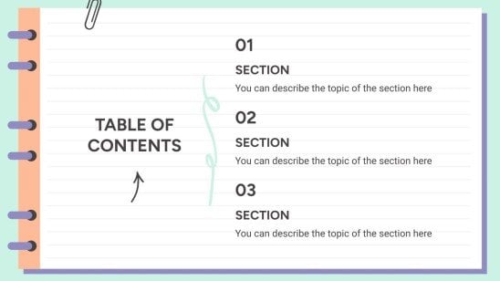 Spiral Notebook Lesson presentation template 