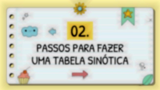 Modelo de apresentação Passos para fazer uma tabela sinótica