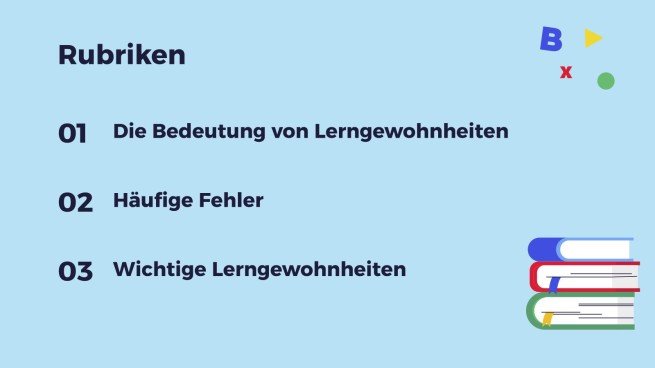 Wichtige Lerngewohnheiten Präsentationsvorlage