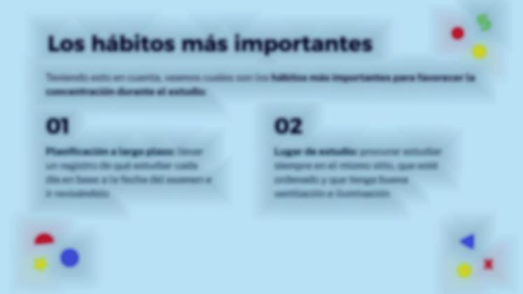 Plantilla de presentación Hábitos importantes para el estudio