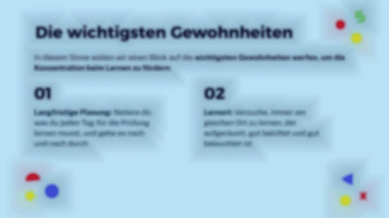 Wichtige Lerngewohnheiten Präsentationsvorlage