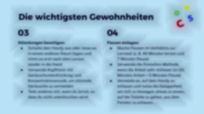 Wichtige Lerngewohnheiten Präsentationsvorlage