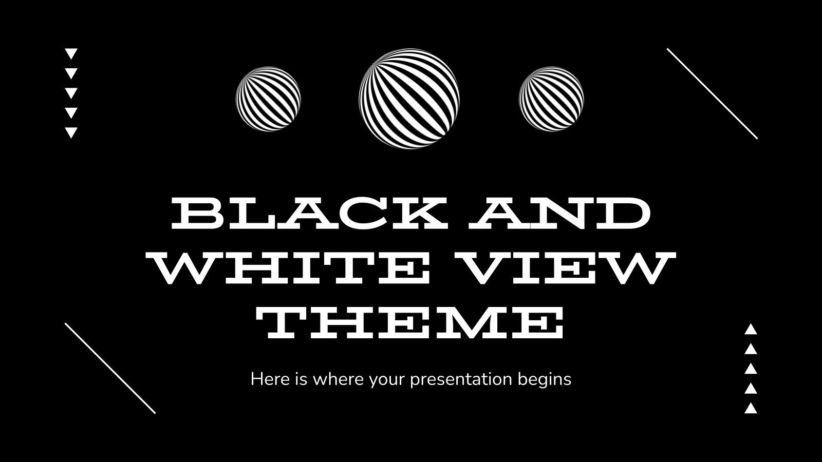 Modelo de apresentação Tema de vista em preto e branco