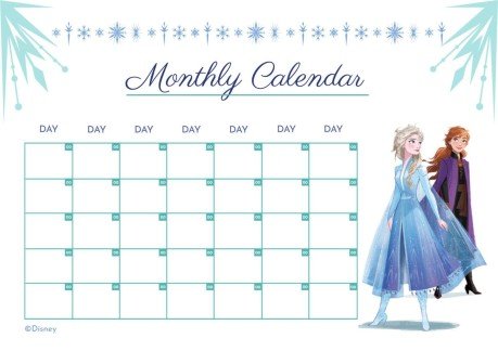 겨울을 맞이하세요! 겨울왕국 월간 달력 프레젠테이션 템플릿