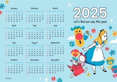 Calendrier annuel des personnages classiques d'Alice au pays des merveilles Modèles de présentation