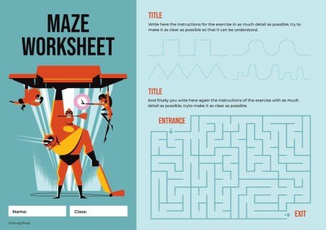 Feuille de labyrinthe de Les Indestructibles Modèles de présentation