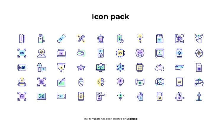 Infografiken zu neuen Technologietrends Präsentationsvorlage