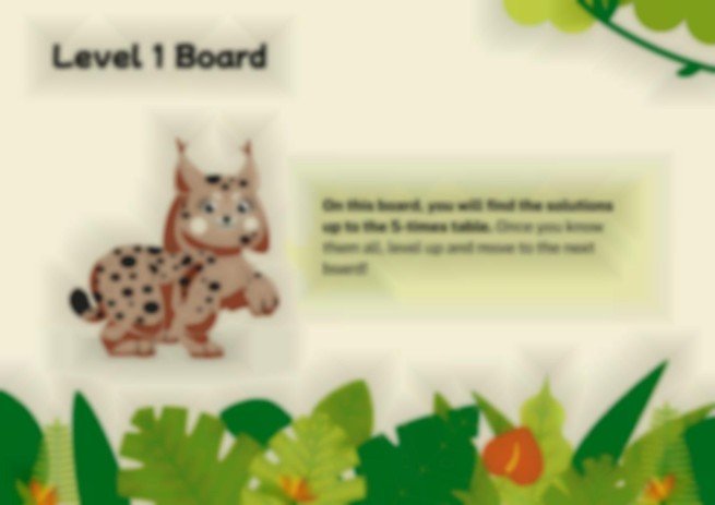 Modelo de apresentação As tabelas de multiplicação desde a aprendizagem baseada em jogos. O lince