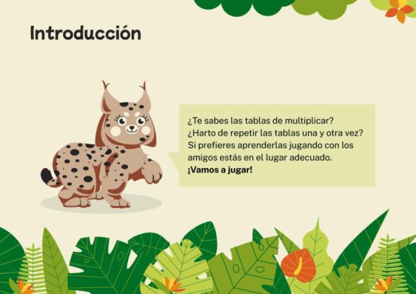 Plantilla de presentación Las tablas de multiplicar desde el ABJ. El lince