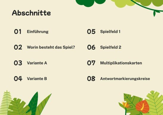 Multiplikationstabellen und spielbasiertes Lernen. Der Luchs Präsentationsvorlage