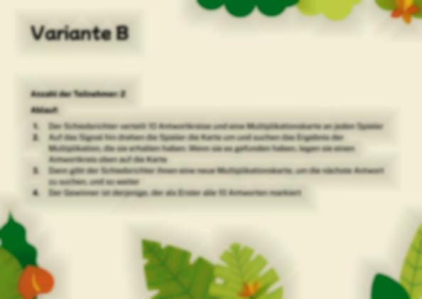 Multiplikationstabellen und spielbasiertes Lernen. Der Luchs Präsentationsvorlage