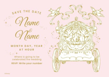 Modelo de apresentação Convite de casamento da Cinderela