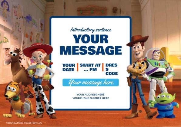 Toy Story Horizontal Birthday Invitation presentation template 