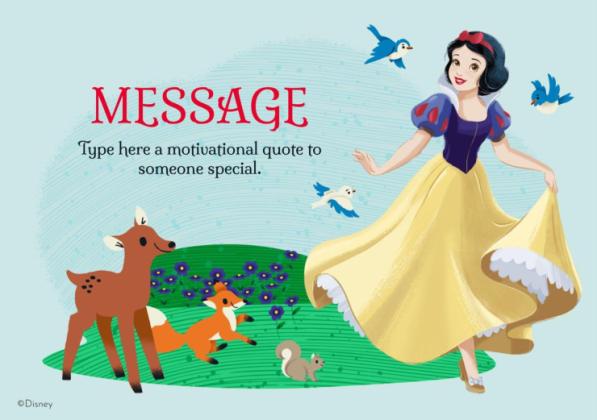 Snow White Thank You Card presentation template 