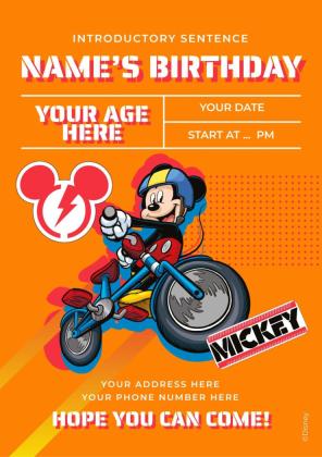 미키 마우스 생일 초대장 프레젠테이션 템플릿