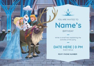 Modelo de apresentação Convite de aniversário de personagens de Frozen