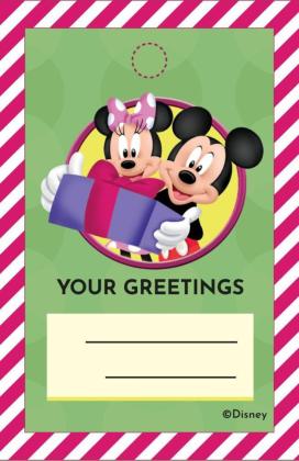 Étiquette cadeau de Noël Mickey et Minnie Mouse Modèles de présentation