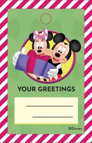 Étiquette cadeau de Noël Mickey et Minnie Mouse Modèles de présentation
