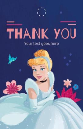 Bunte Cinderella Dankeskarte Präsentationsvorlage