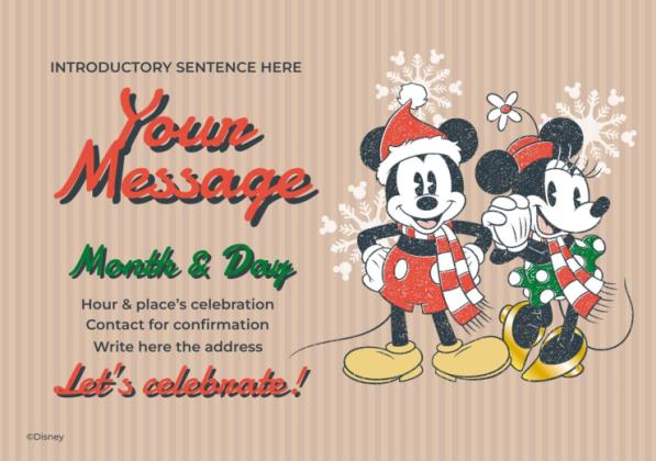 Invitation de Noël mignonne Mickey Mouse et ses amis Modèles de présentation