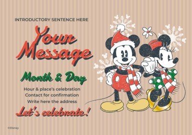 Invitation de Noël mignonne Mickey Mouse et ses amis Modèles de présentation