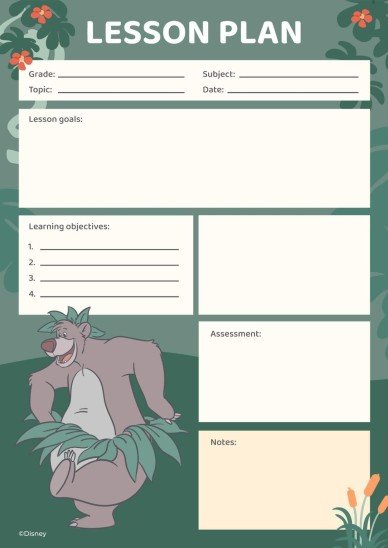 Plan de cours du Livre de la jungle Modèles de présentation