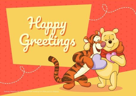 Carte de Saint-Valentin pour Winnie l'ourson Modèles de présentation