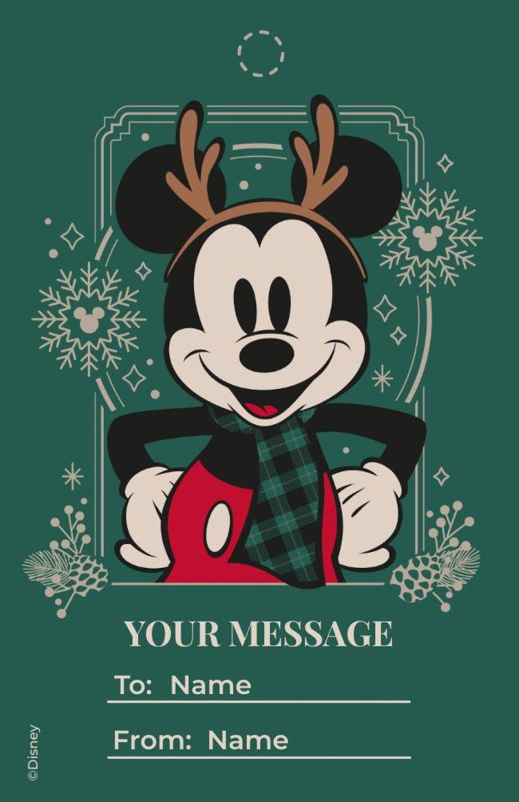 Mickey Mouse and Friends Cute Christmas Gift Tag presentation template 