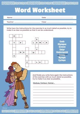 Herkules Griechische Götter Arbeitsblatt Präsentationsvorlage