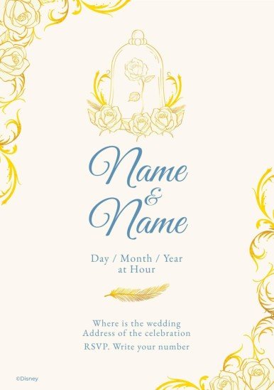 미녀와 야수 웨딩 초대장 프레젠테이션 템플릿