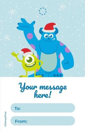 Modelo de apresentação Etiqueta de presente de Natal de Monstros S.A.