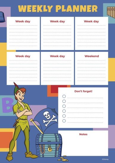 ApresentaÃ§Ã£o Agenda semanal de Peter Pan