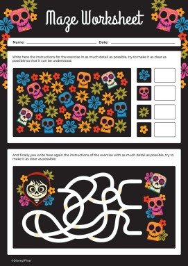 코코 미로 워크시트 프레젠테이션 템플릿